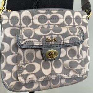 Coach Gray and Cream Crossbody Bag
